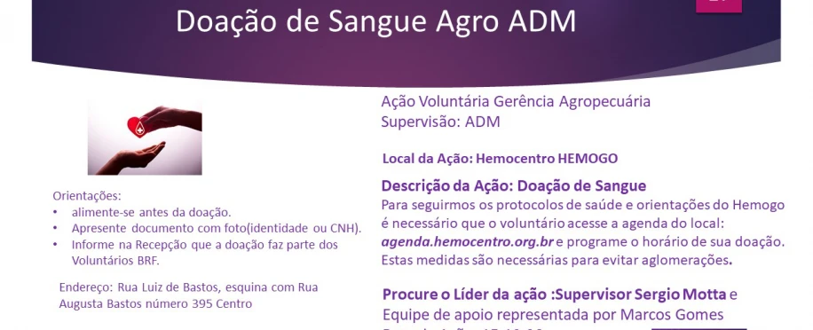 Doação de Sangue Agro ADM