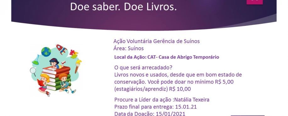 Doe Livros, Doe Saber