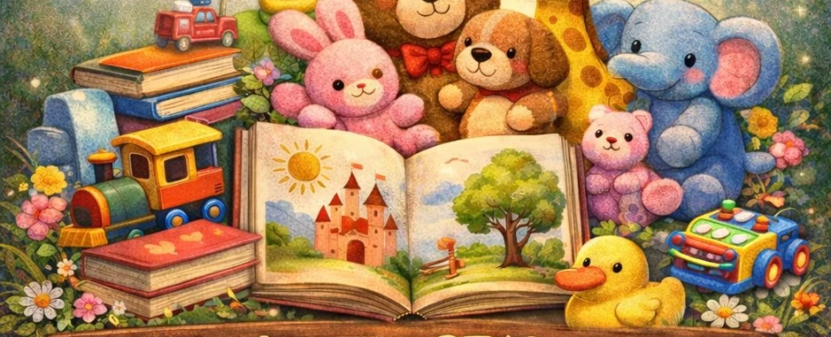 Arrecadação de livros, brinquedos e ursos