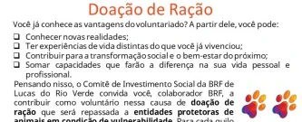 Doação de ração