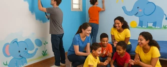 Pintura do Quarto dos Meninos no Lar Ebenezer e Dia de Recreação