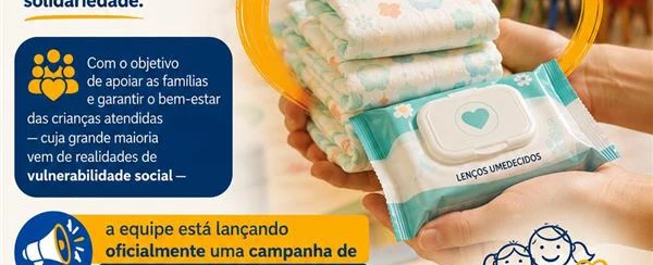 Pequenos passos grandes gestos: Arrecadação de fraldas e lenços para  CMEI