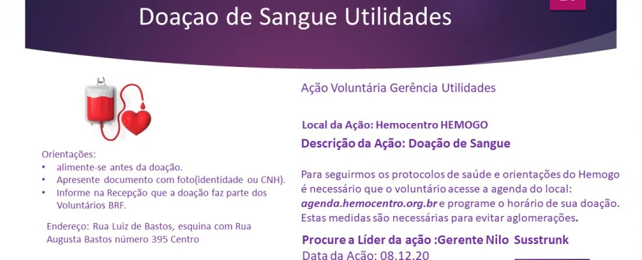Doação de Sangue - Utilidades