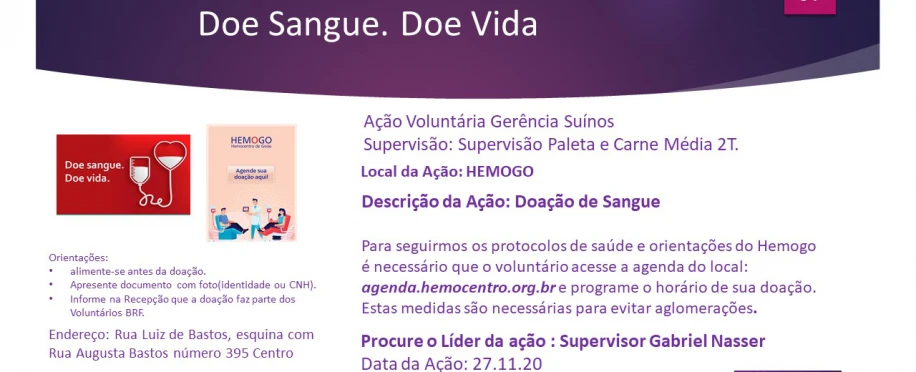 Doar Sangue, um gesto de Amor